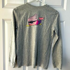 Vineyard Vines Girls Snowboard Long Sleeve Pocket Tee